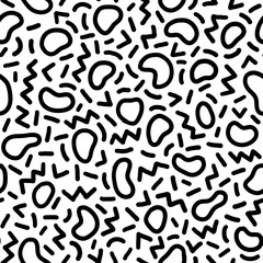 Black and white seamless geometric pattern. Modern abstract background. Hipster Memphis style.
