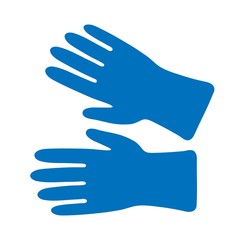 blue medical gloves. color isolated freehand drawing in flat style. memo, icon, poster.