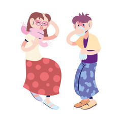 couple young with virus symptoms