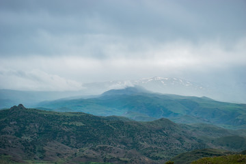 clouds over the mountains