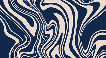 Monochrome marble vector texture. Abstract liquid wavy background. Optical illusion motion striped 3d effect.