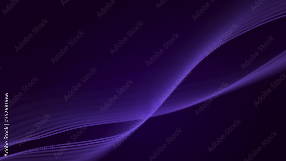 Aufkleber Abstract wave of sound particles. Equalizer for music. Signal transmission. 3d rendering.