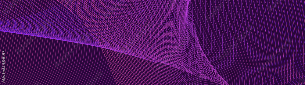 Poster abstract dynamic wave of lines. vortex. perspective grid. big data. network. digital background. 3d 