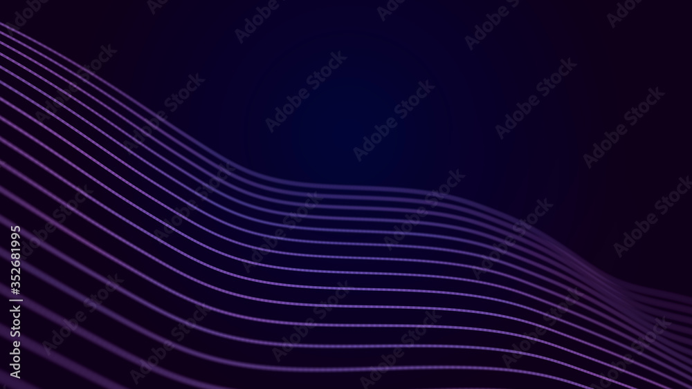 Aufkleber Abstract wave of sound particles. Equalizer for music. Signal transmission. 3d rendering.
