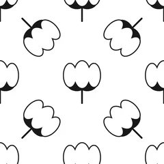 Möbelaufkleber Cotton icon isolated seamless pattern on white background. Cotton flowers icon seamless pattern. Vector © yucatana