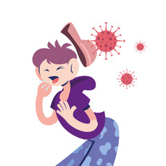 boy man with coronavirus symptoms