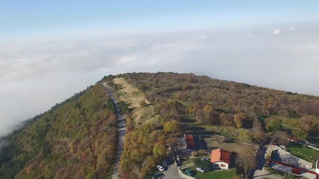 Socerb, Slovenia - November 13, 2015: Socerb is a village on the border with Italy and is dominated by the ruins of Socerb castle on a rocky cliff.