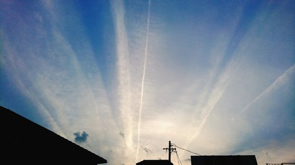 Low Angle View Of Vapor Trails In Sky