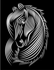 horse  vector line art for t-shirt or logo designs