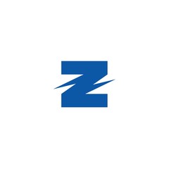 initial z with blue logo design vector template