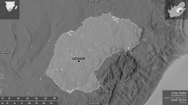 Free State, South Africa - composition. Grayscale