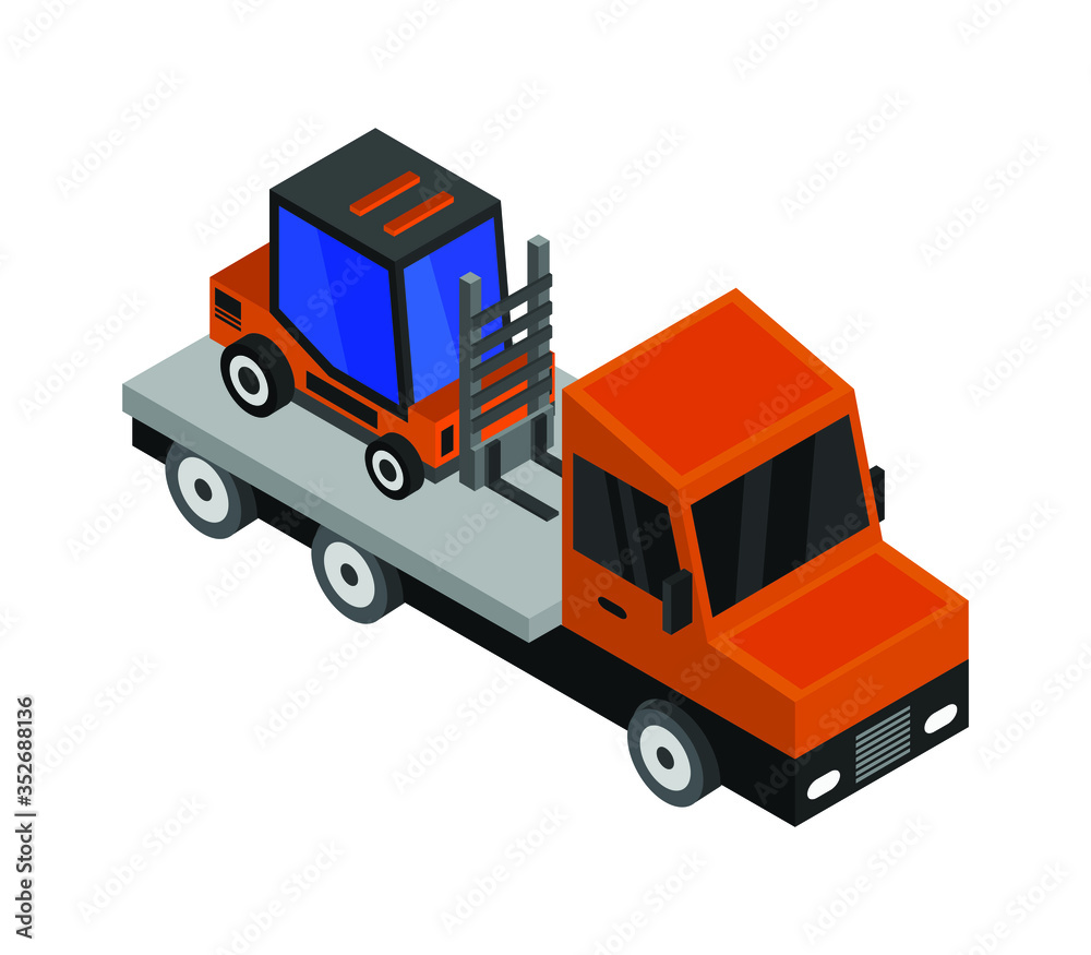 Poster truck with isometric forklift