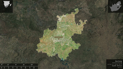 Naklejka premium Gauteng, South Africa - composition. Satellite