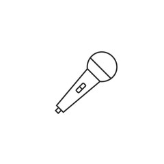Microphone line icon. Vector isolated simple flat design outline illustration
