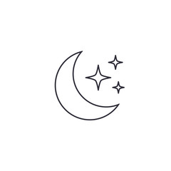 Moon and stars icon, Vector isolated symbol