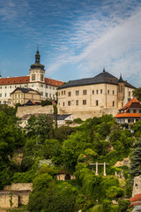 Historic city of Kutna Hora. Jesuit College and gardens in Kutna Hora, Czech Republic, Europe. UNESCO World Heritage Site