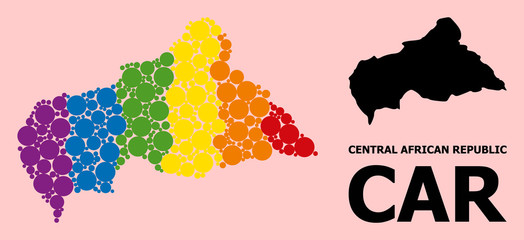 Rainbow Pattern Map of Central African Republic for LGBT