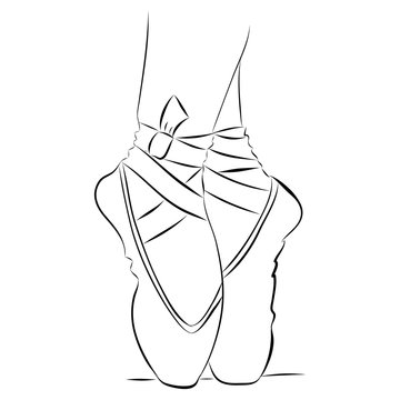 dance ballerina ballet shoes pointe vector illustration isolated on white background