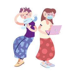 doctor with mask treating sick