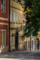 morning in picturesque historic city. Historic houses and streets in the center of Kutna Hora in the Czech Republic, Europe. UNESCO World Heritage Site.