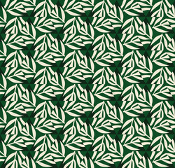 Naklejka premium Vector seamless pattern with stylized tropical leaves and flowers