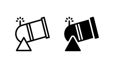 Traditional Canon bomb Icon, Logo, Vector