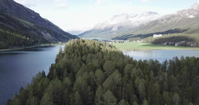aller et retour au dessus du lac de Sils Maria - Grisons Suisse