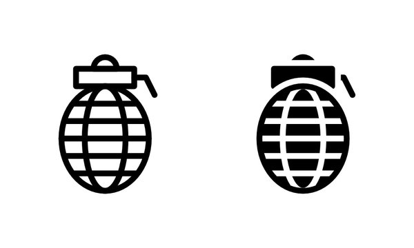 Hand bomb military Icon, Logo, Vector