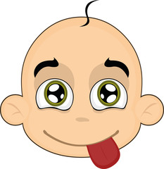 vector illustration of the face of a cute baby cartoon