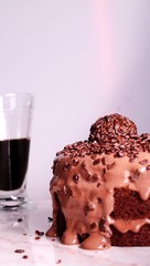 cake overflowing chocolate for a snack