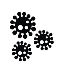 Simple coronavirus microbes icons