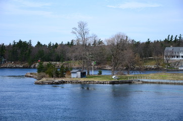 Fototapeta na wymiar Thousand Islands area of Saint Lawrence River
