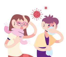 couple young with virus symptoms