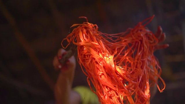 Texture of straw. Craft packaging of the Brazilian Northeast handicraft
