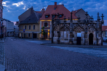 Picturesque historic city. Dawn in the historic center of Kutna Hora, UNESCO World Heritage Site, Czech Republic