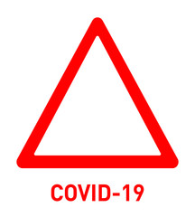 Covid-19 red warning triangle vector