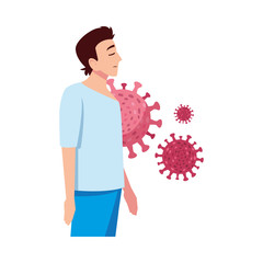 Man feeling sick vector design
