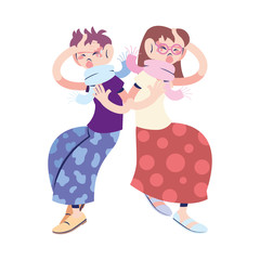 couple young with virus symptoms