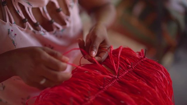 Texture of straw. Craft packaging of the Brazilian Northeast handicraft