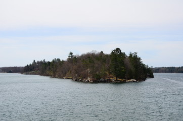 Thousand Islands area of Saint Lawrence River in the board of USA and Canada