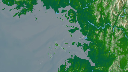 Incheon, South Korea - outlined. Physical