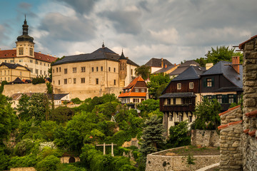 Fototapeta na wymiar Historic houses in the center of Kutna Hora in the Czech Republic, Europe. UNESCO World Heritage Site.
