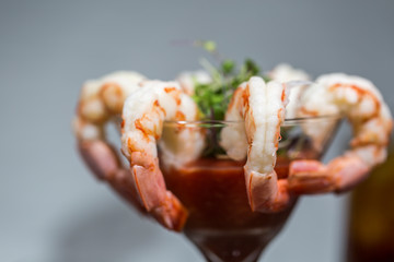 shrimp on a glass