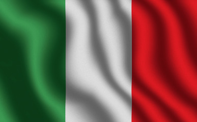 3D- image of the waving flag Italy	