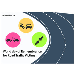 vector illustration for World Day of Remembrance for Road Traffic Victims. background