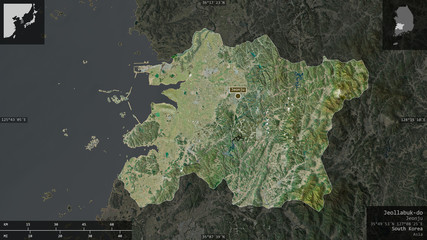 Jeollabuk-do, South Korea - composition. Satellite