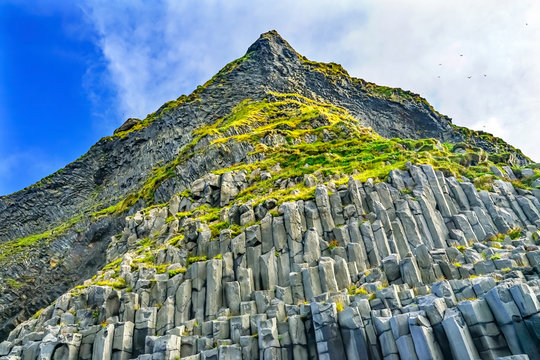 Gardar Basalt Columns Mountain Reynisfjara Black Sand Beach Iceland