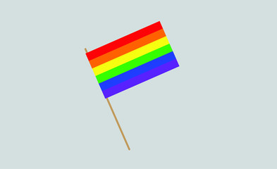 Gay pride flag vector on a light grey background