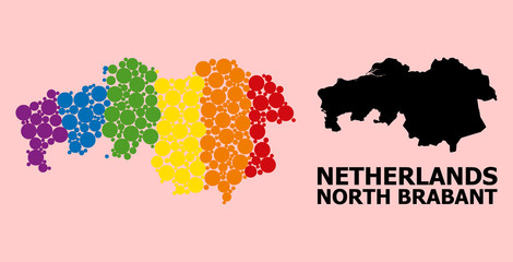 Obraz premium Spectrum Collage Map of North Brabant Province for LGBT
