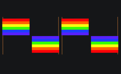 Gay pride flags vector on a black background vector